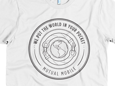 We put the world in your pocket on a shirt butts goofy gotham hands illustrator iphones mutual mobile ouroboros seal