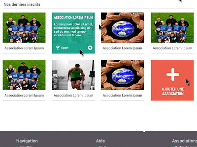 Association website - Hover effect 2 design ergonomie flat interface menu ui ux webdesign website