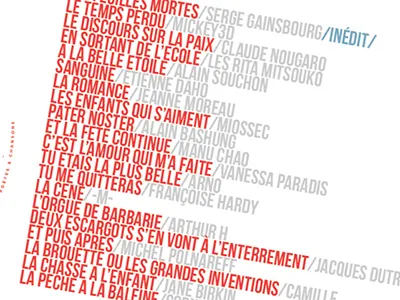 tracklist bold cd list plain red songs track typography