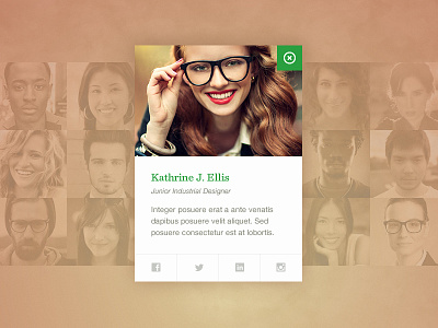 Team Member Card adobe fireworks card clean green interface orange people profile texture thumb thumbs ui