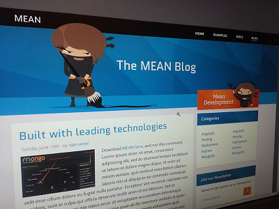 MEAN.io blog blog design illustration ninja page website