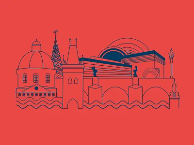 Prague db drum bass hospital hospitality illustration poster prague