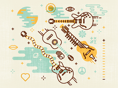 Guitars acoustic electric festival flamenco guitar helsinki illustrator jazz photoshop space universal vector
