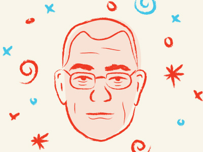 Zen Master good magazine illustration lakers blow phil jackson portrait