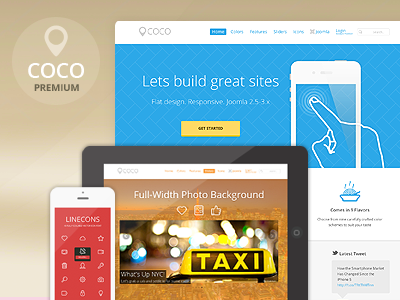 Coco Joomla Template flat joomla ui ux web