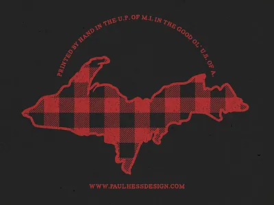 Plaid UP michigan plaid print printmaking screen print serigraph silkscreen upper peninsula