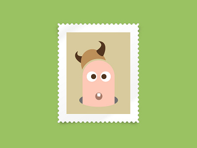Viking badge illustration stamp
