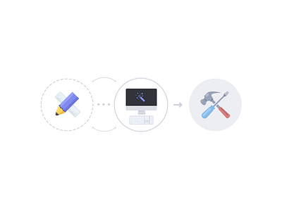 Diagram circle diagram flat hammer icons imac pencil ruler screwdriver tool