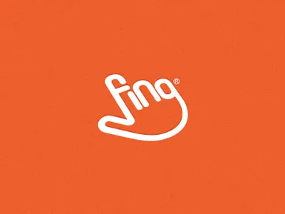 Fing app application click clicker fing finger mobile orange print