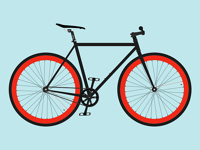 My Fixie (AI) ai bike black bycicle cycle fixie flat freebie illustration purefix rebount red