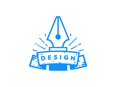 Design badge banner blue design graphic icon line lines pen stroke tool