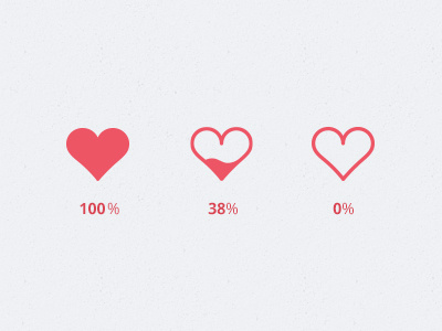 Heart Level data flat heart icon ios ui vector