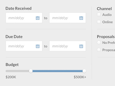 UI Design blue calendar form grey input interface slider text ui user user interface ux