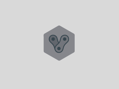 V bike chain design hexagon illustration