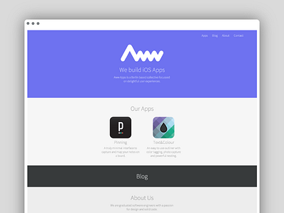 Aww Apps Website aww apps flat homepage website