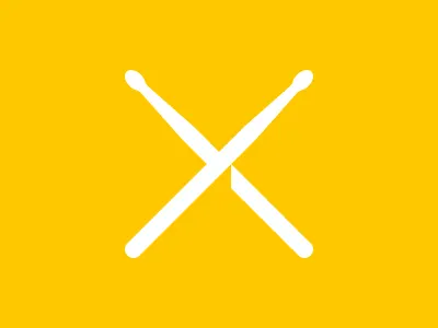 Drum sticks drum grindcore long shadow minimal pictogram simple sticks