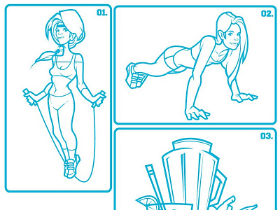 Get Fit or Forget it! cartoon character design graphic design illustration lineart vector