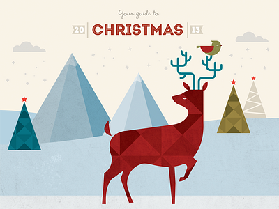 Christmas Guide for 2013 antlers christmas christmas tree deer illustration mountains reindeer robin snow stag texture winter wonderland