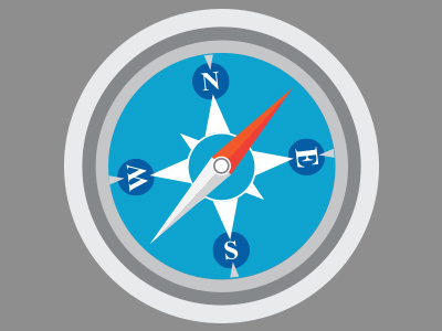 Safari Flat Icon icon logo no long shadow vector