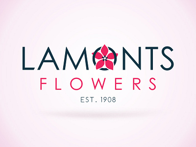 Lamonts Flowers brand clean floweriest logo modern pink