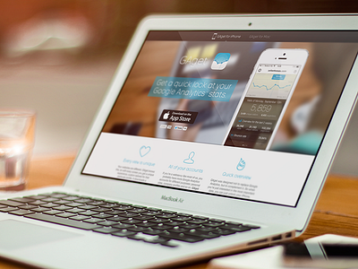 GAget landing page WIP app gaget google analytics ios ios7 iphone landing site