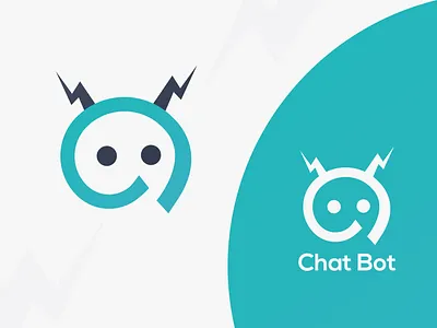 Chat Bot logo design bot branding chat chat bot company logo connect counter design desk graphic design help icon inspire logo logo design message messaging people thunder vector