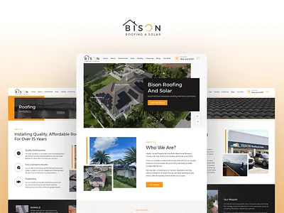 Bison Roofing & Solar branding design graphic design mobile ui ux website