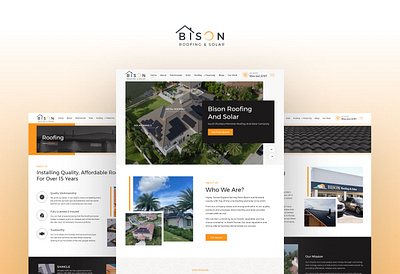 Bison Roofing & Solar branding design graphic design mobile ui ux website