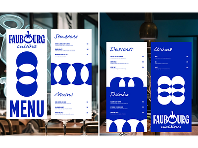 FAUBOURG CUISINE LOGO & MENU DESIGN brand identity brand identity design branding catalog graphic design logo logo design menu menu design restaurant