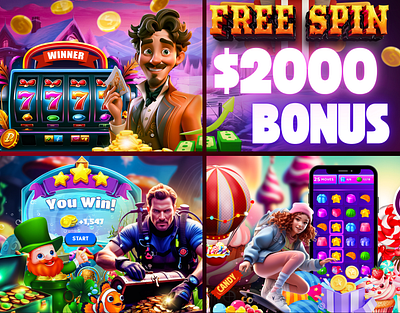 Casino Banner Design | Casino Slots Banner Ads advertising banner bannerads branding graphic design photoshop poster socialposterdesign thumbnail ui webbanner websitedesign