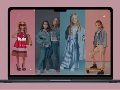 Minis-Kids online fashion landing page animation clothing website figma prototype ui ux