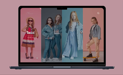 Minis-Kids online fashion landing page animation clothing website figma prototype ui ux