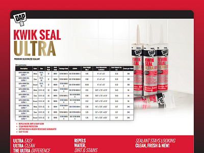 Kwik Seal Ultra Single-page Website background image dap front end web development single page website table web design