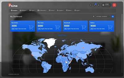 Prime - Bootstrap Dark Admin Dashboard admin admin dashboard admin panel admin template admin theme analytics app app design bootstrap gallery dark admin dark admin dashboard dark admin template dark dashboard dashboard design uiux web app web application