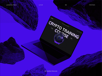 Website for Crypto Training Course | Landing Page 2025 3d after effect animation crypto design figma landing page motion motion graphics ui uiux web design website