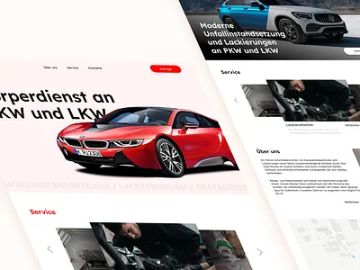 Minimalistic web page for detailing centre auto car design detailing landing web design