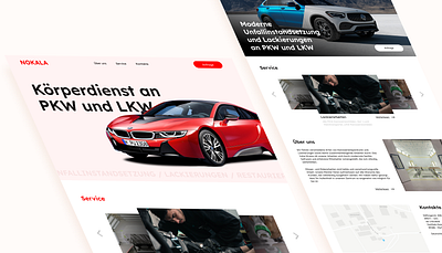 Minimalistic web page for detailing centre auto car design detailing landing web design