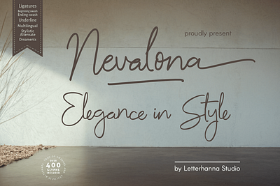 Nevalona Font branding design font handwritten logo script font typeface