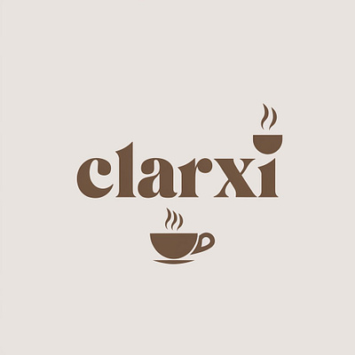 Logo cafe "Clarxi" 3d animation branding graphic design logo