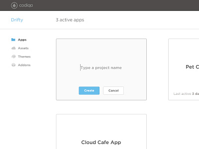 New Project UX codiqa dashboard flat interface menu project ui ux