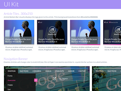 Getting Things Ready! articles clean flat hover kit minimal navigation news ui ux