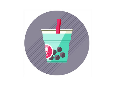 Bubble Tea Button bubble tea button flat illustration