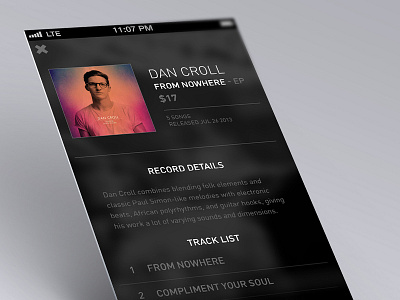 Modal Concept ios mobile music willcall