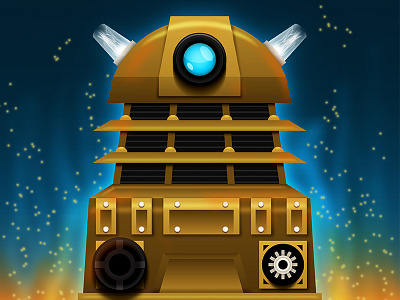 EXTERMINATE!! 2 copper dalek doctor who exterminate fire illustration vector