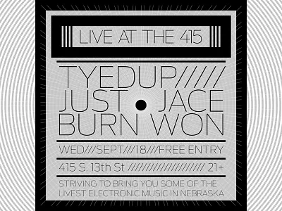 415 II dj flyer gig linework live minimal music omaha pattern poster typography