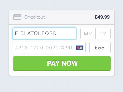 Semi flattened checkout form buy now checkout credit card pay now payment