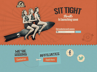 Thrills holding page concept holdingpage website design