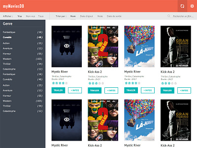 myMoviesDB buttons flat header movie movies sidebar ui design