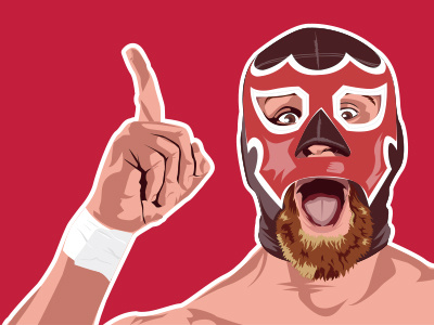 El Generico face illustration mask wrestling wwe