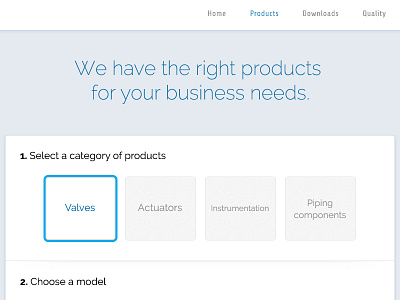 Wizard homepage industrial product redesign valve website wizard